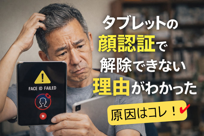 タブレットの顔認証で解除できない理由がわかった